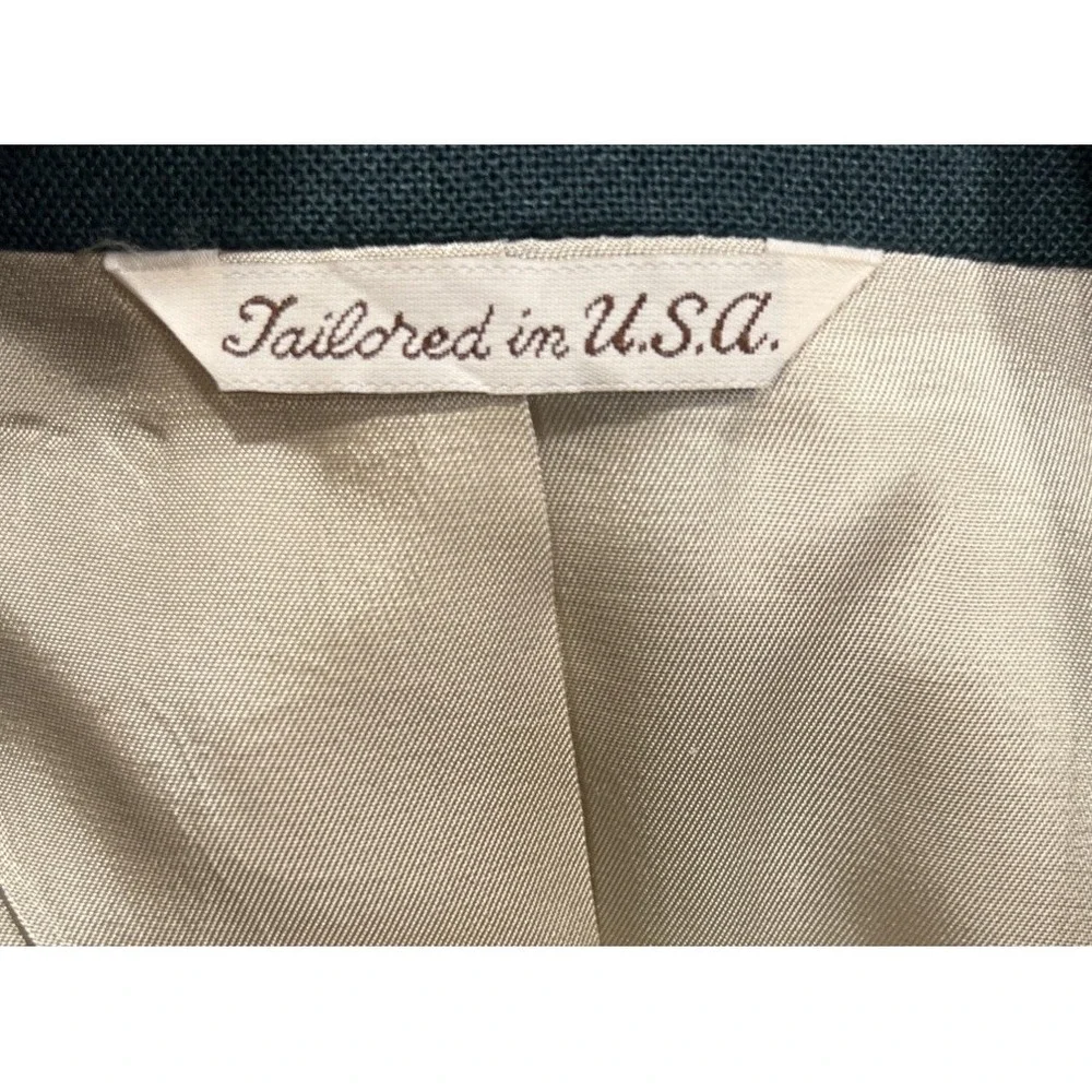VINTAGE‎ Stafford Mens Green Blazer Jacket Gold Buttons USA Classic Size 42S